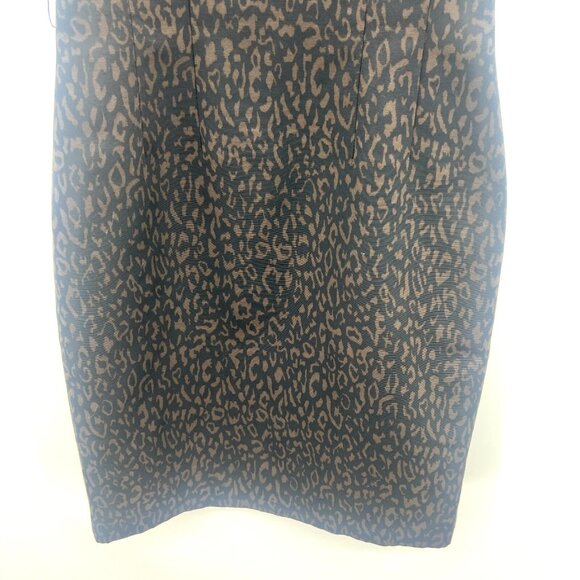 NWT Tahari Black Brown Leopard Print Pencil Dress Women's Size 4 - Picture 3 of 8